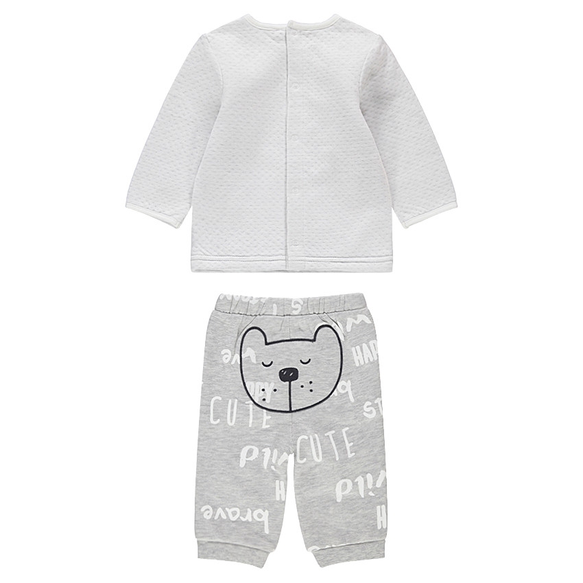 Ensemble avec tee-shirt en double jersey et pantalon print ourson 