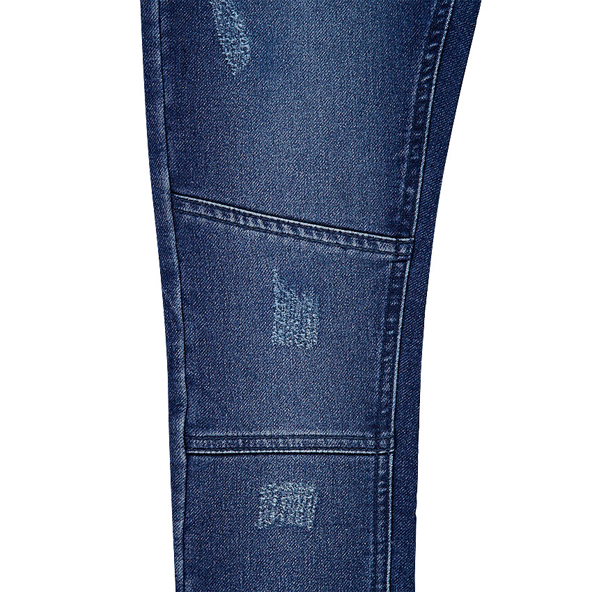 Junior - Jeans effet used et crinkle avec découpes sur les jambes 