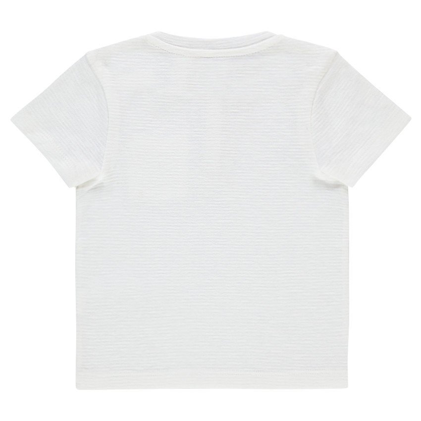 Tee-shirt manches courtes effet rayé avec poche plaquée print trottinette 