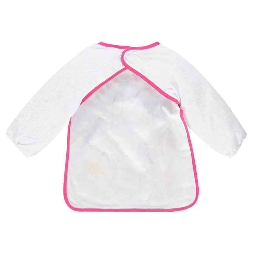 Bavoir manches longues en éponge doublé PVC avec print fantaisie 