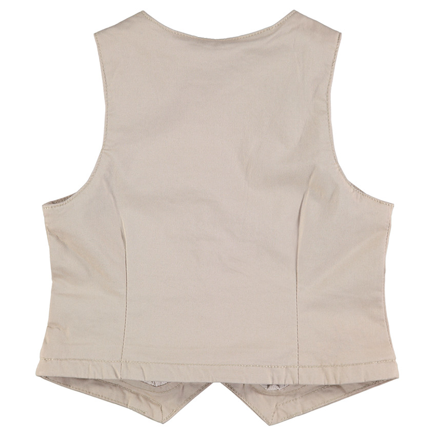 Gilet serveur de cérémonie 3 boutons en coton uni 