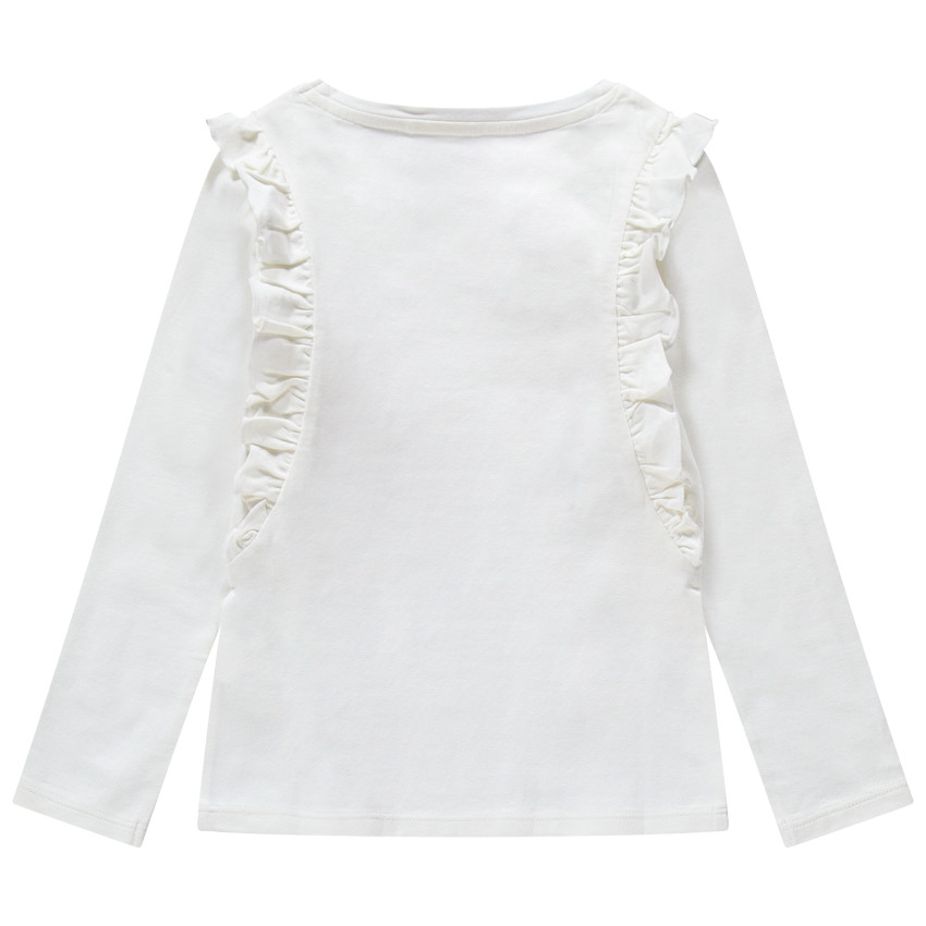 Tee-shirt manches longues volantées avec personnage printé 