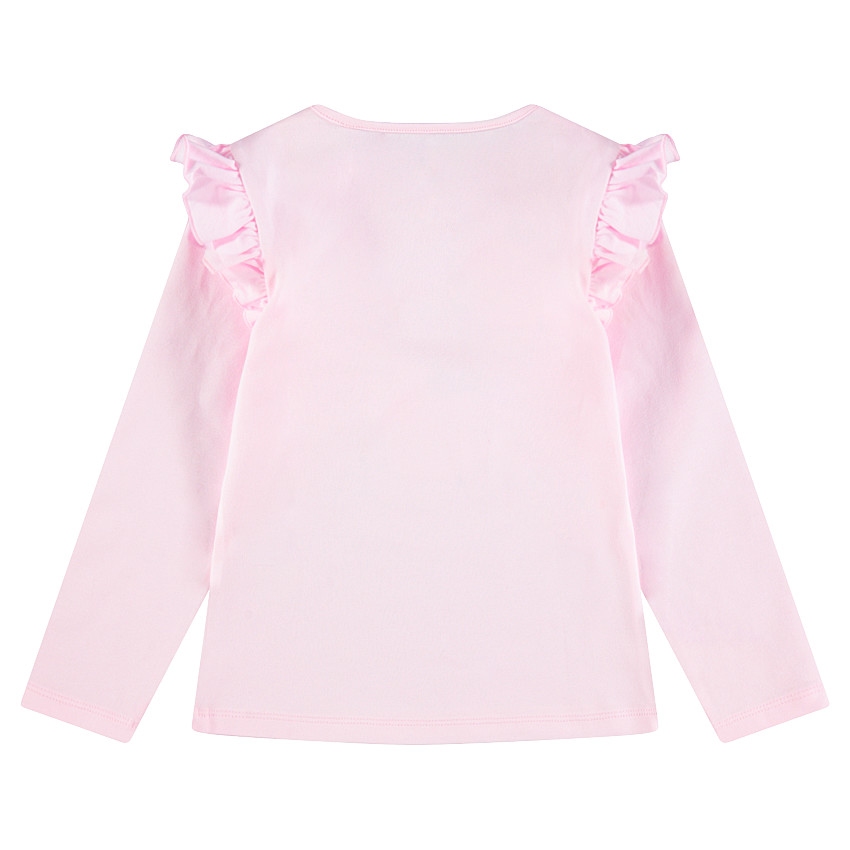 Tee-shirt manches longues en jersey avec fleur en sequins iridescents 