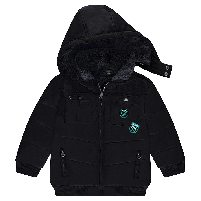 Doudoune doublée micropolaire avec capuche amovible 