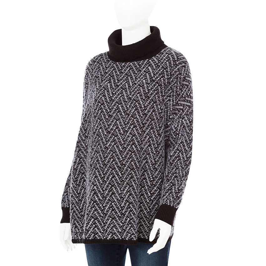 Pull de grossesse esprit poncho en maille avec motif jacquard 