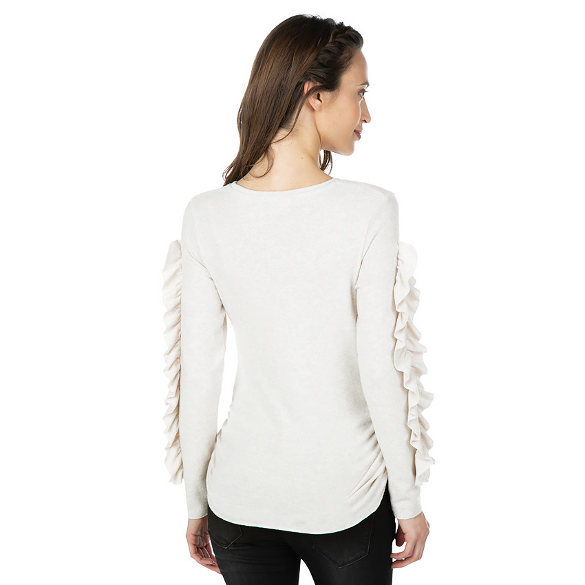 Pull de grossesse en tricot avec manches volantées 