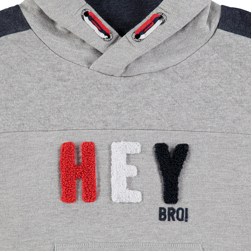 Sweat en molleton avec inscription en bouclette et poche 