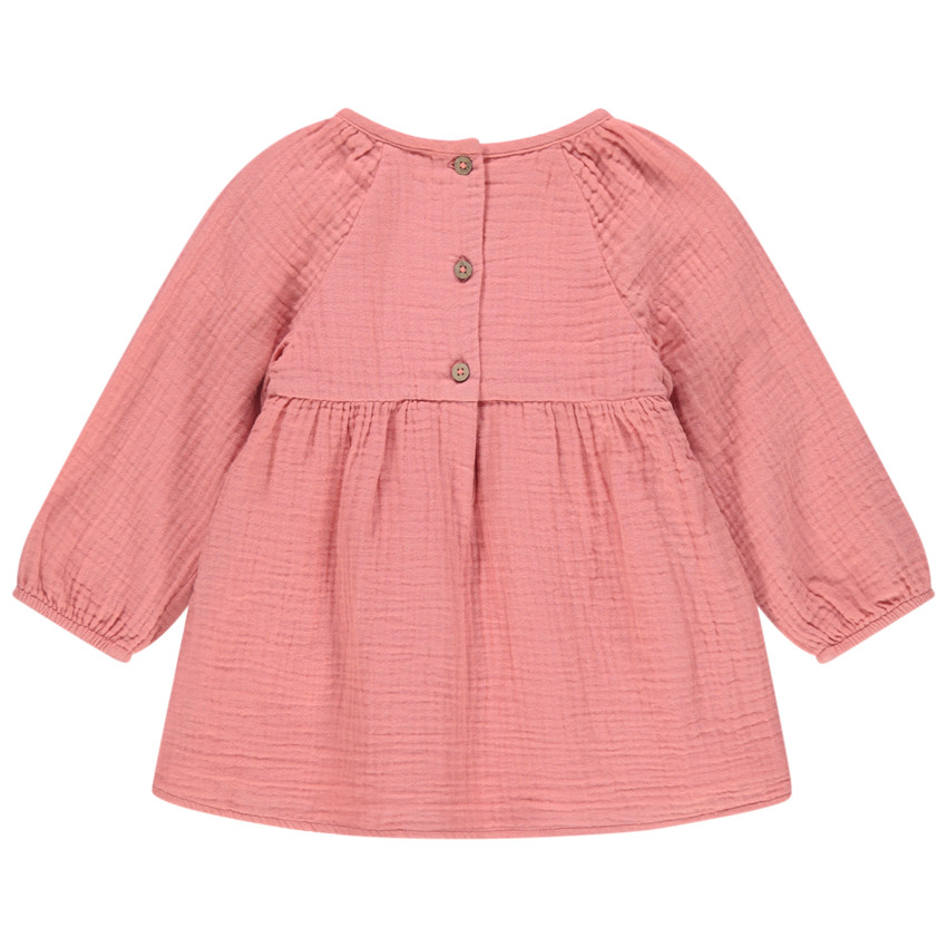 Tunique manches longues en coton tubique et broderies 