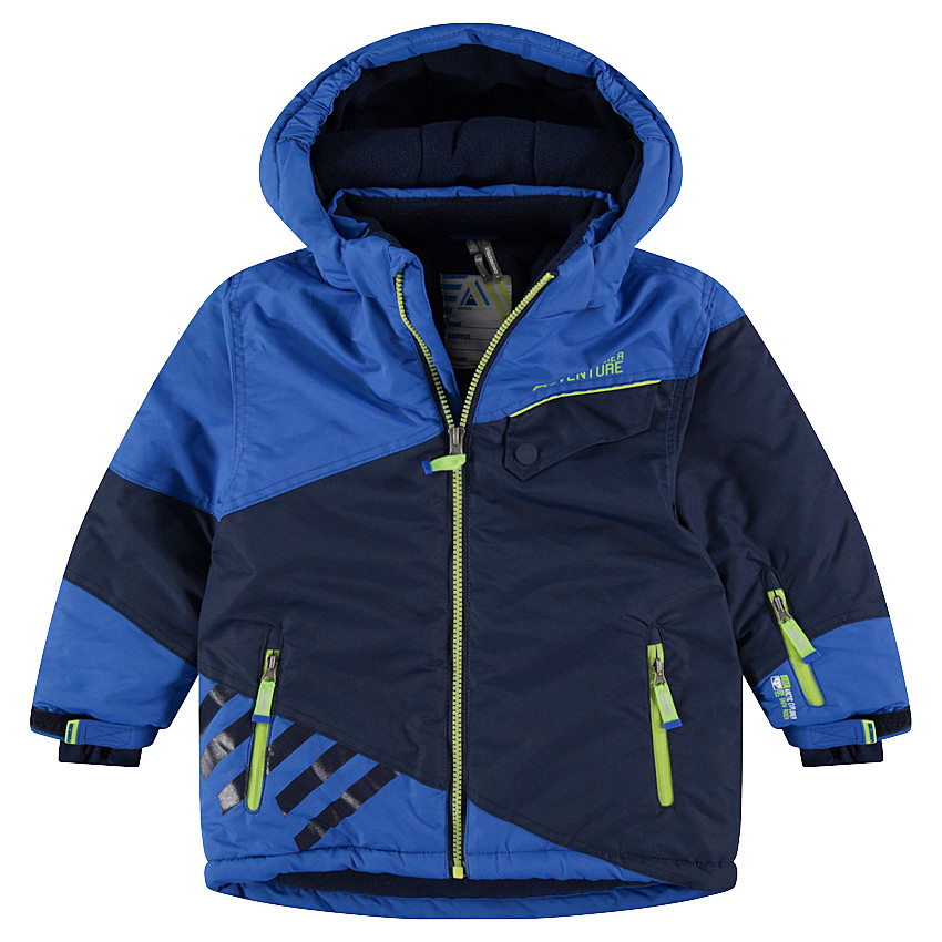 Blouson de ski bicolore avec poches zippées et bandes printées 