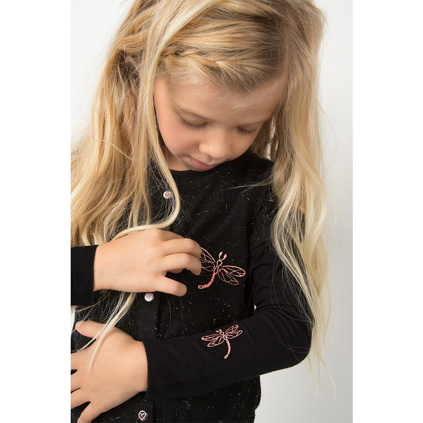 Tee-shirt manches longues en coton avec prints fantaisie 