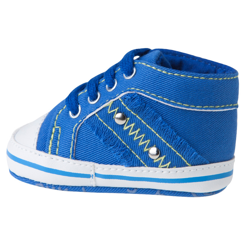 Baskets montantes en toile à lacets 