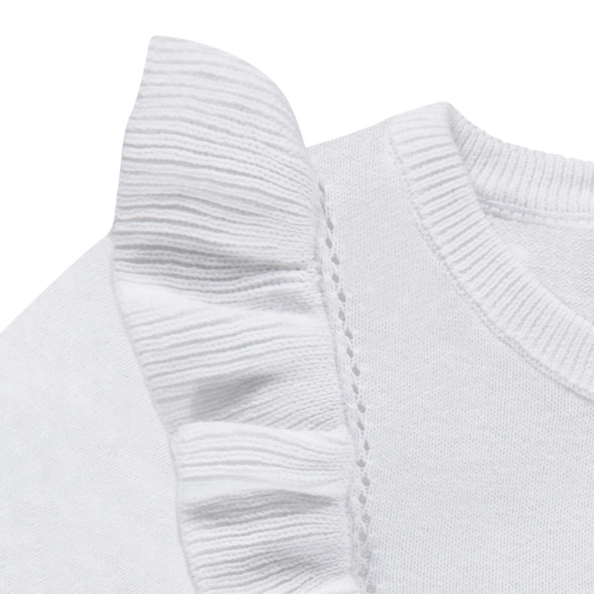 Gilet en tricot fin volanté 