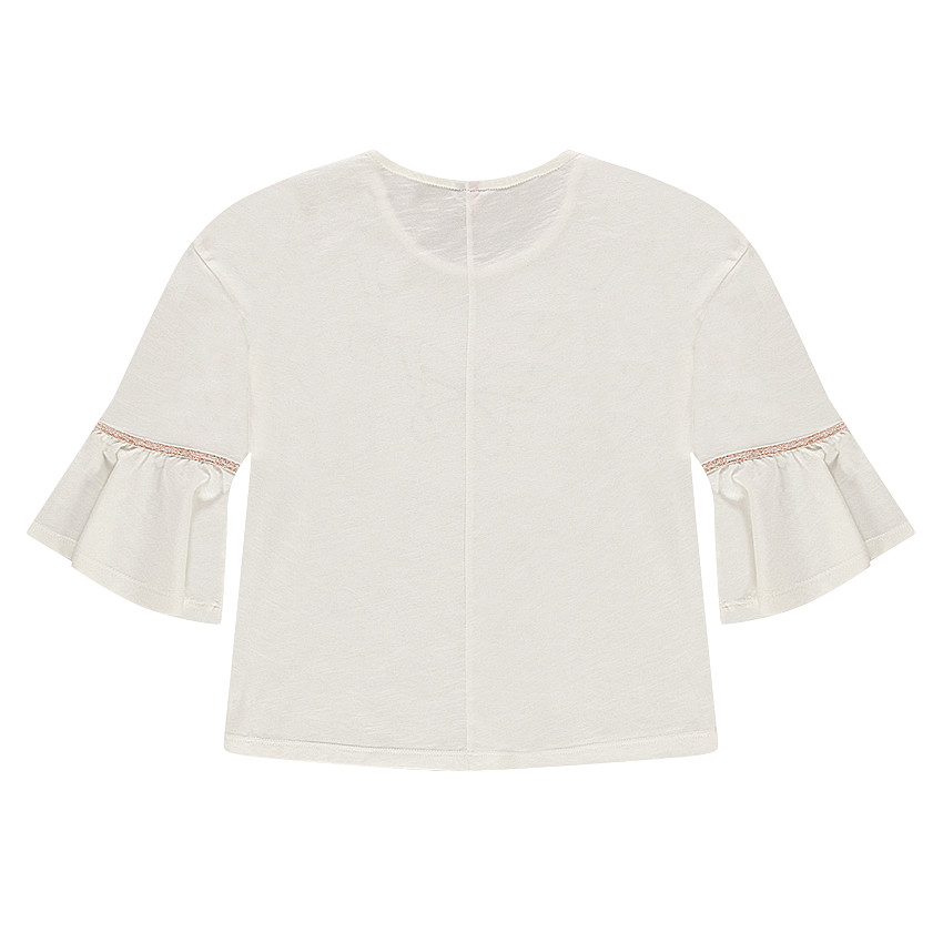 Junior - Tee-shirt à manches volantées et papillon en sequins 