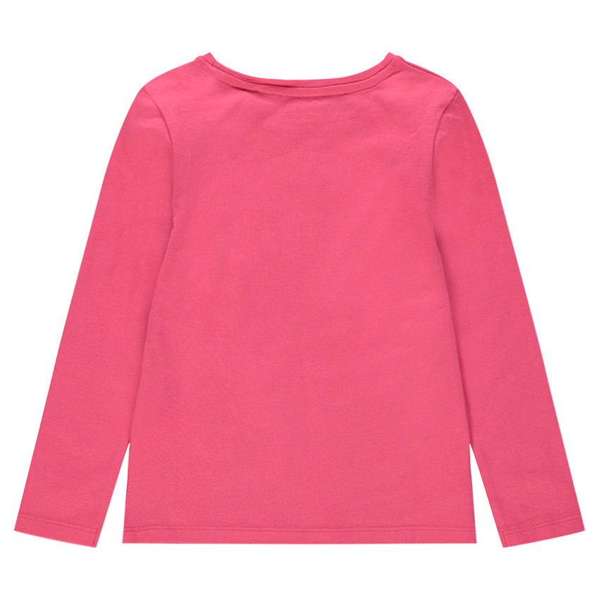 Tee-shirt manches longues en jersey avec message printé et motif en sequins magiques 