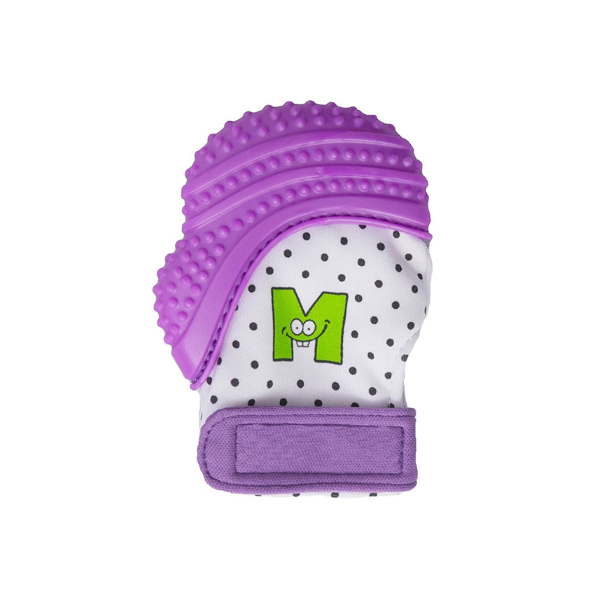 Mitaine de dentition avec sac de transport/lavage - Violet 