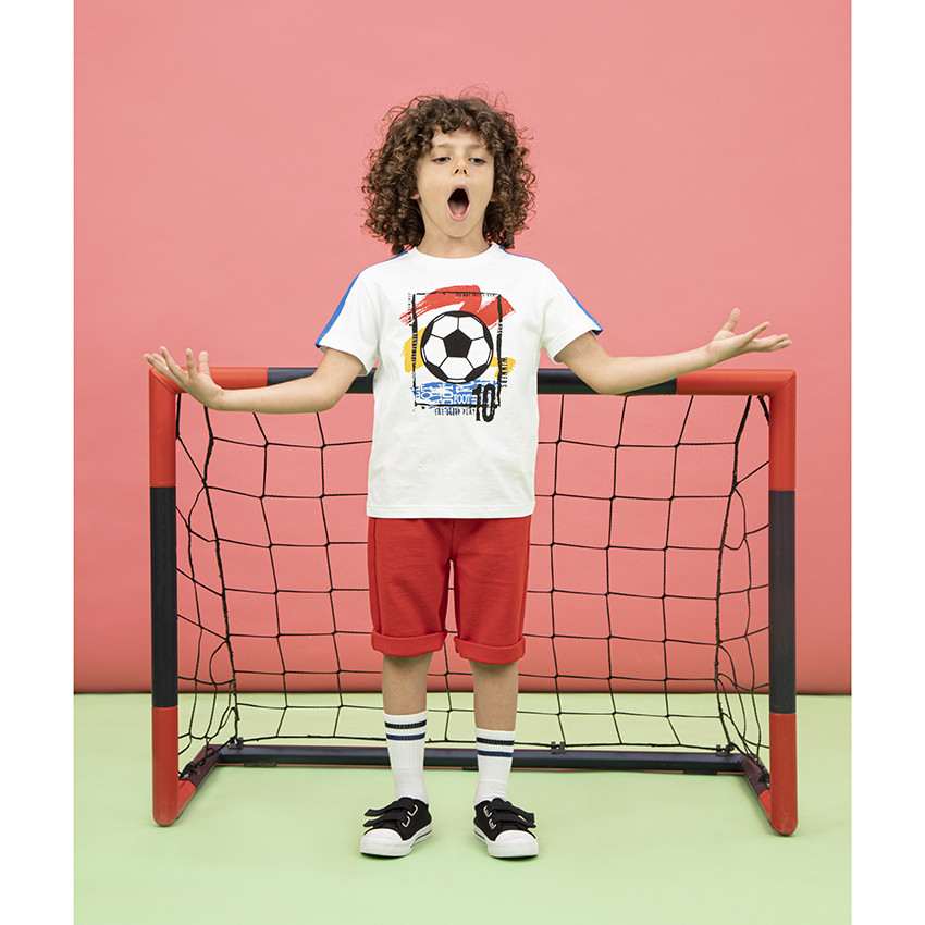 T-shirt manches courtes print ballon de foot 