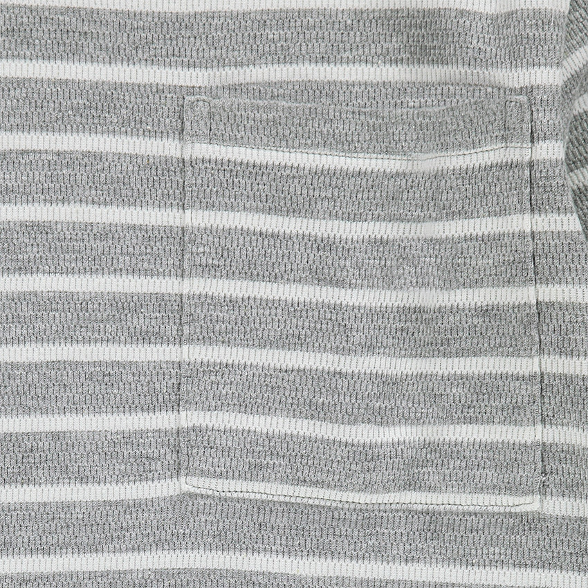Tee-shirt manches longues en jersey fantaisie rayé avec poche 