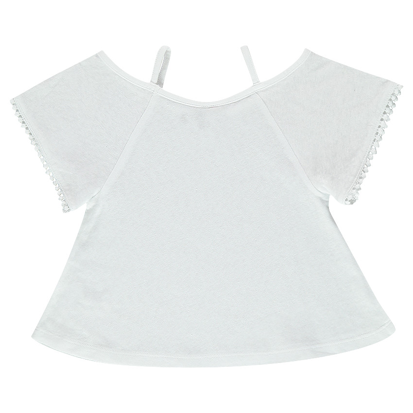 Top à épaules dénudées et print métallique  