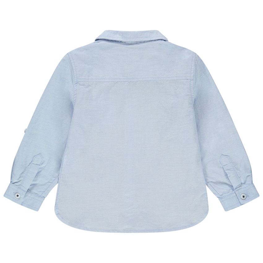 Chemise manches longues unie à poche 