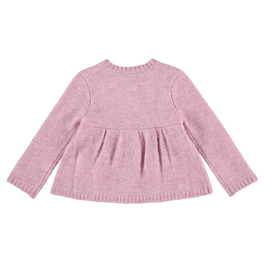 Gilet en tricot chiné avec noeuds en velours 