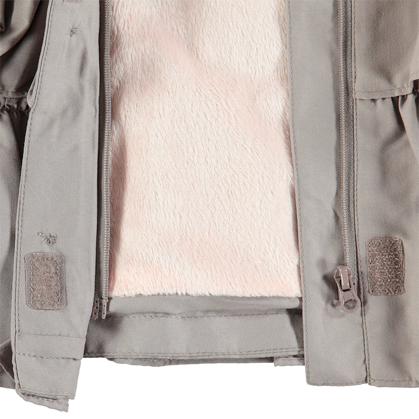 Trench taupe volanté doublé sherpa 