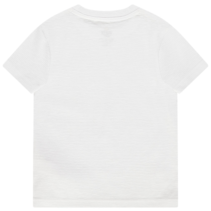 T-shirt manches courtes en maille fantaisie à message printé 