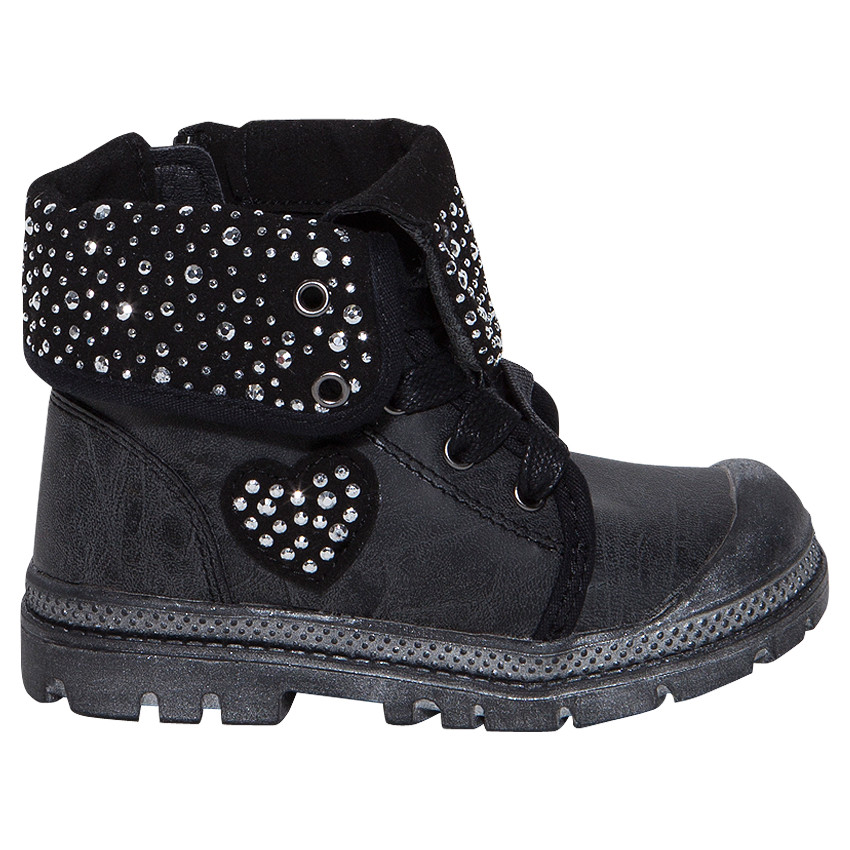 Baskets montantes à revers à strass du 24 au 27 