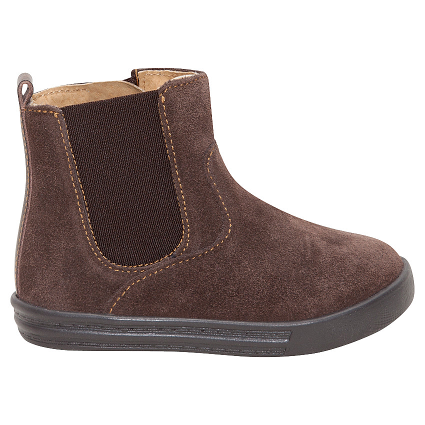 1/2 Bottes en cuir suédé avec zip et élastique 