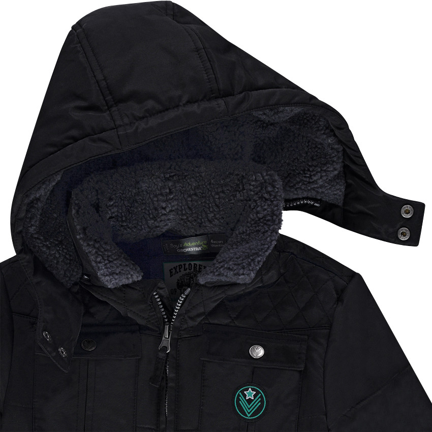 Doudoune doublée micropolaire avec capuche amovible 