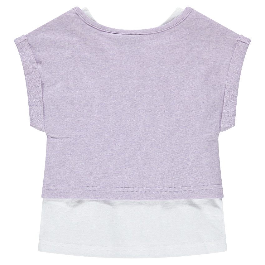 Tee-shirt manches courtes 2 en 1 avec badges Smiley 