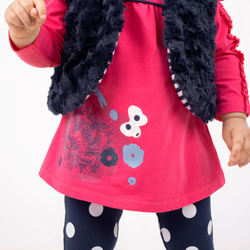 Ensemble avec tunique manches longues et legging à pois 