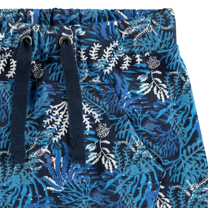 Bermuda en coton avec imprimé style végétal all-over 