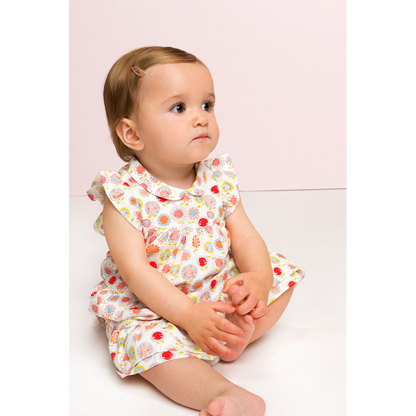 Robe à volants imprimée fleurs 