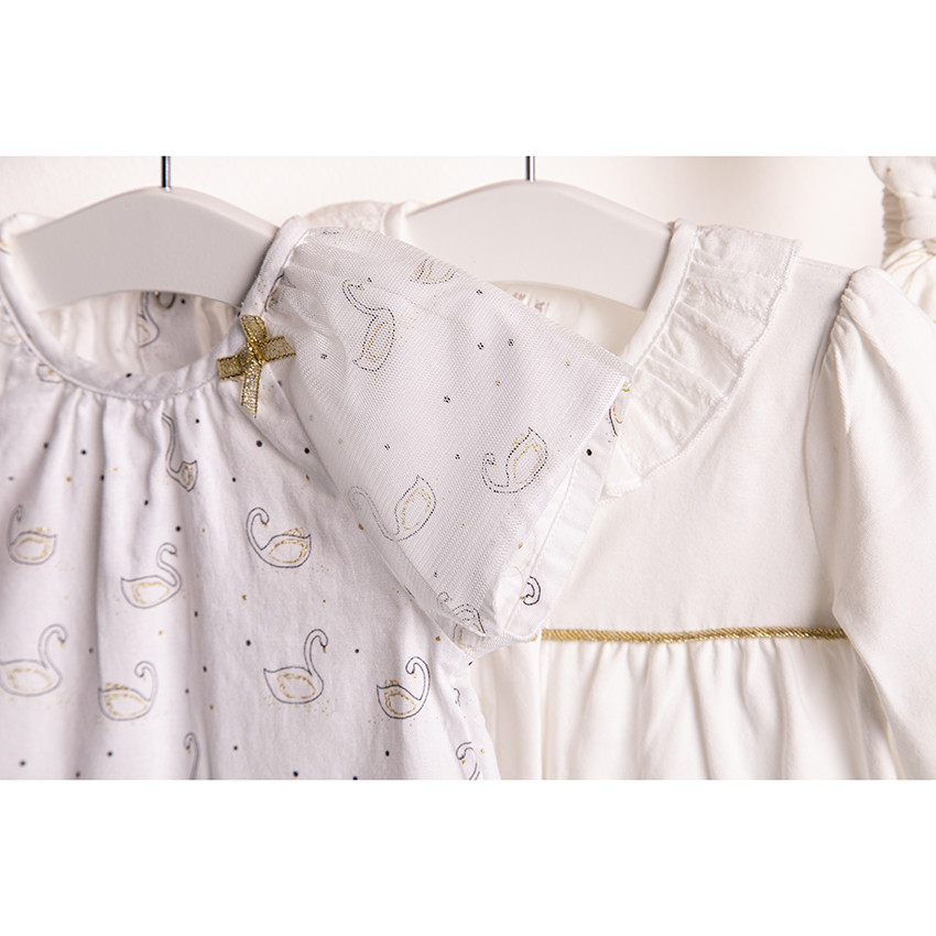 Combinaison courte imprimée cygnes all-over 