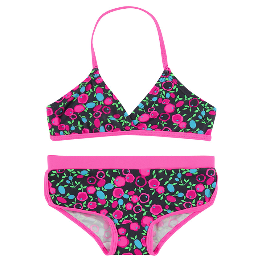 Maillot de bain 2 pièces imprimé fleuri 