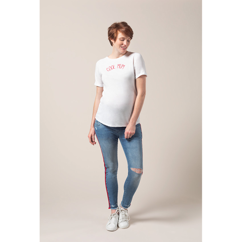 T-shirt manches courtes de grossesse à message printé 