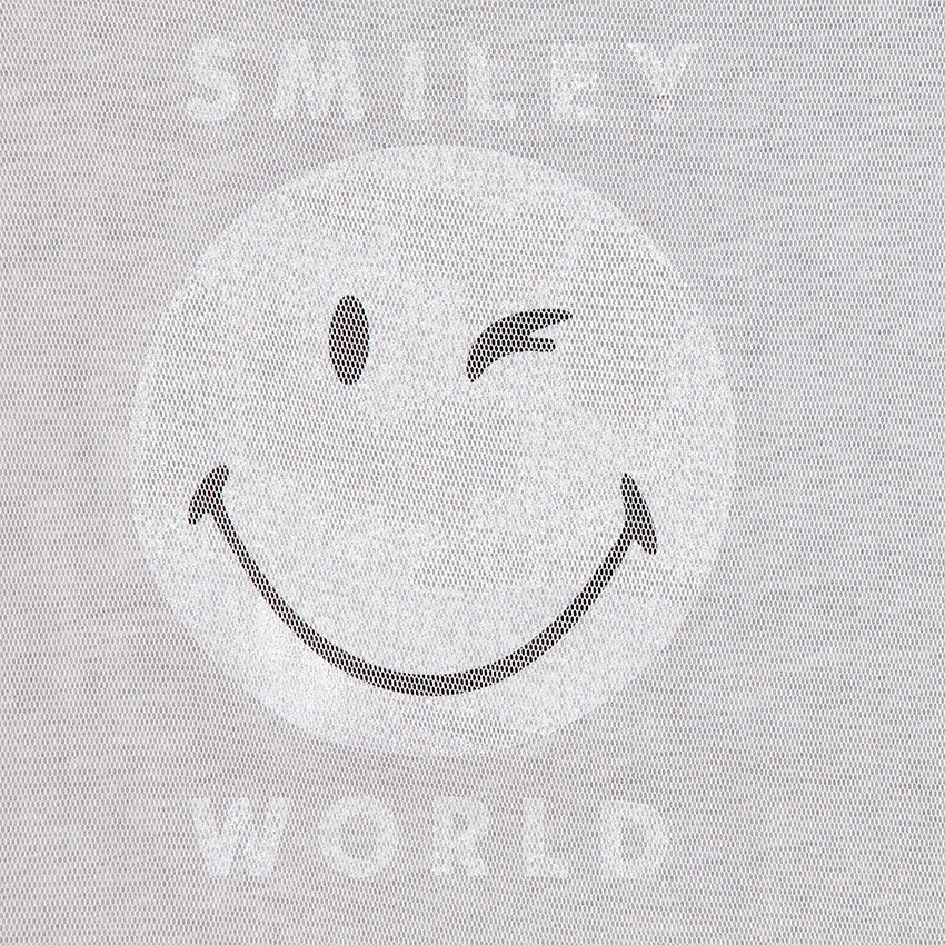 Junior - Tee-shirt manches courtes en jersey et mesh avec print Smiley 