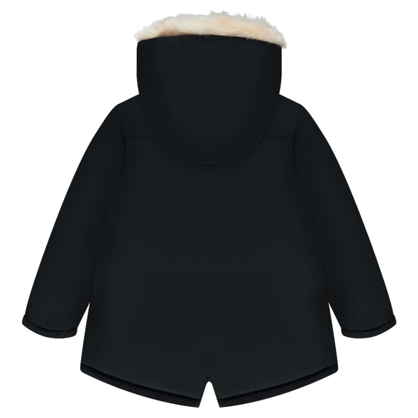 Parka longue doublée sherpa avec capuche amovible 