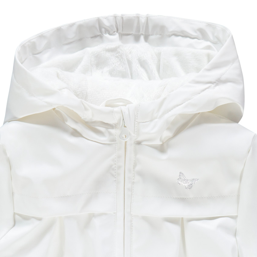 Parka à capuche doublée sherpa à motifs floraux 