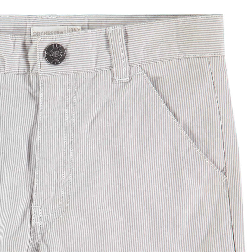 Junior - Bermuda de cérémonie en coton à fines rayures all-over 