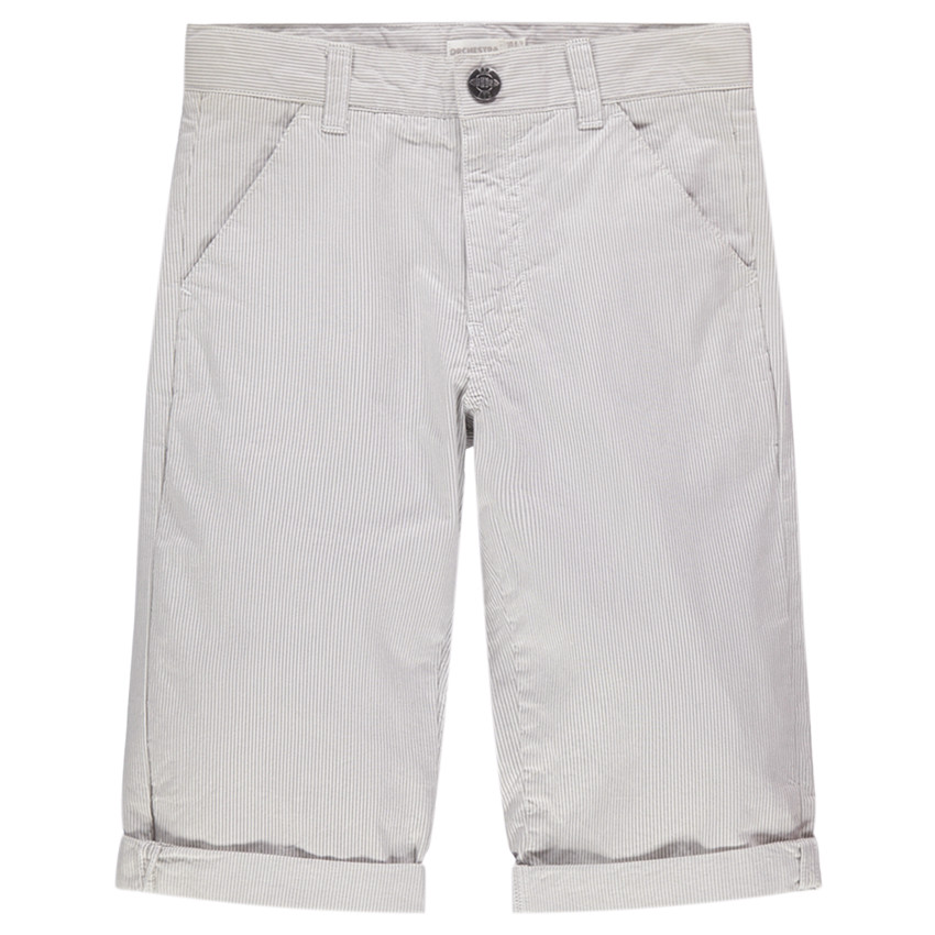 Junior - Bermuda de cérémonie en coton à fines rayures all-over 