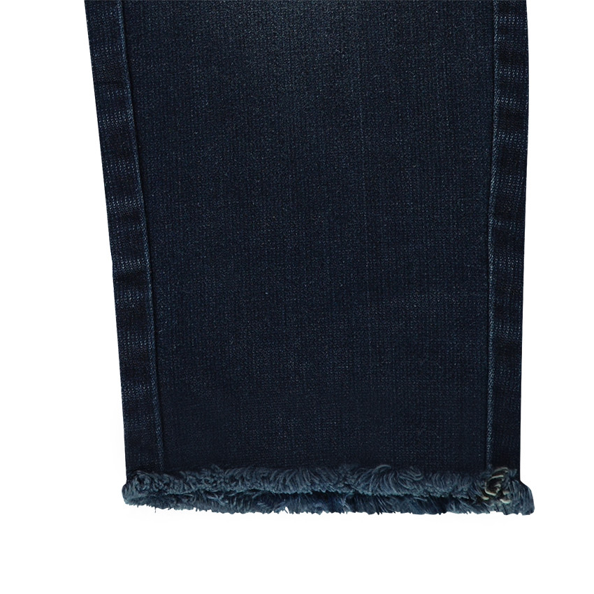 Jeans effet used fitté avec poches zippées 