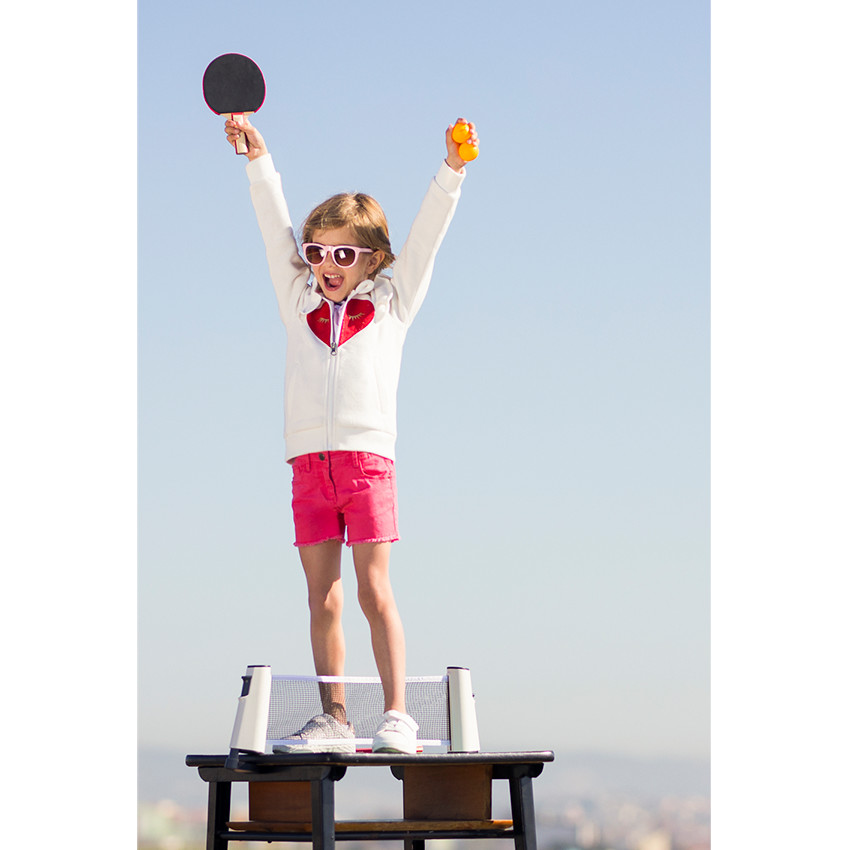 Gilet en molleton à capuche avec volants et motif fantaisie 