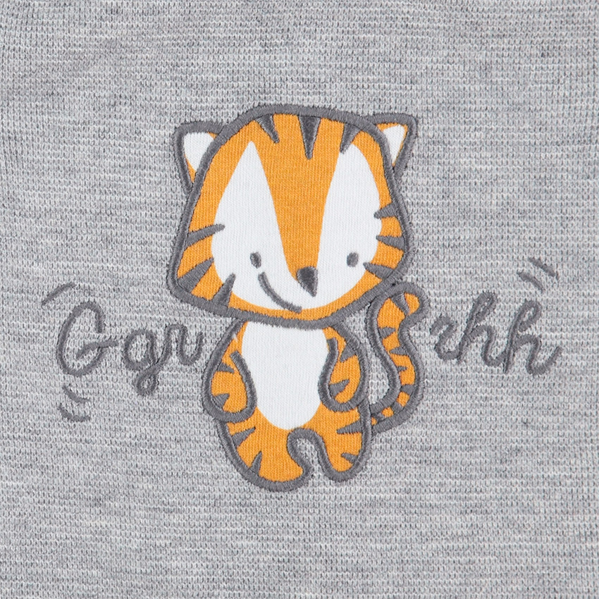 Ensemble pantalon en molleton et tee-shirt avec tigre brodé 