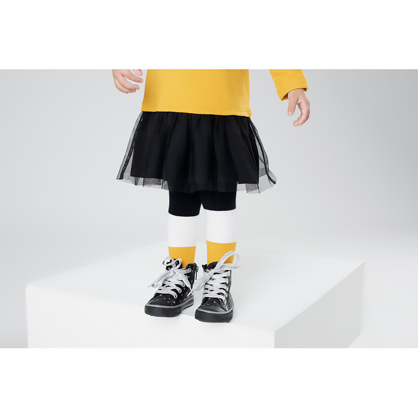 Lot de 2 collants épais avec pois all-over en jacquard et contrastes  