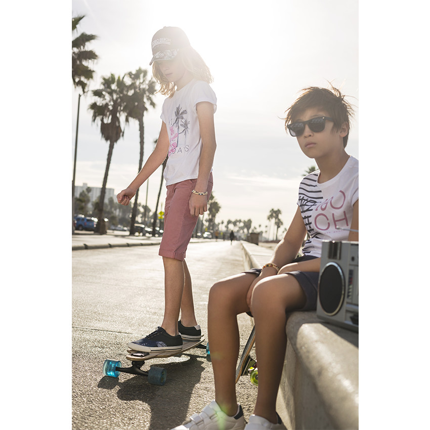 Junior - Bermuda en twill surteint avec 