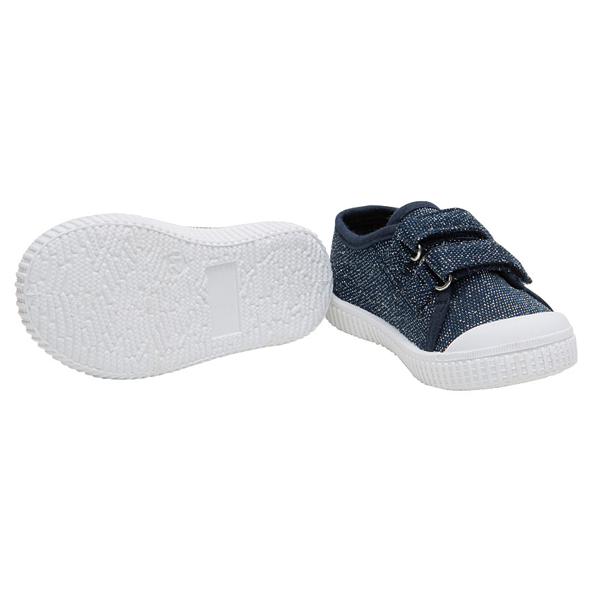 Baskets basses bleues en toile mélangées de fils brillants du 24 au 29 