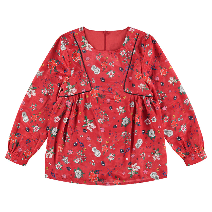 Junior - Tunique en satin avec imprimé fleurs all-over 