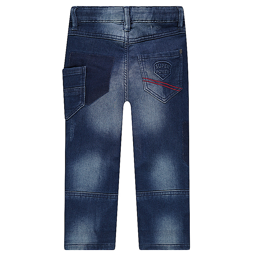Jeans en denim like effet used avec déchirures et poches 