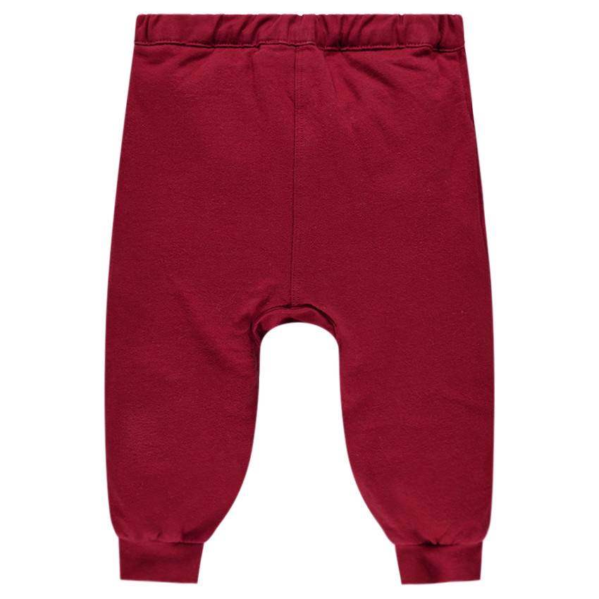 Body manches longues style chemise avec pantalon en twill rouge 